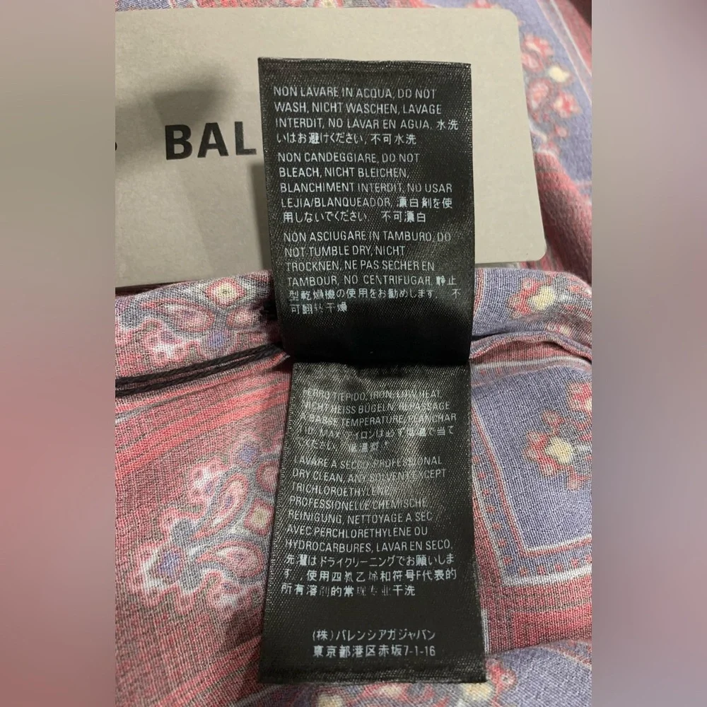 Balenciaga 2019 Convertible Paisley Asymmetrical Button-Up size FR 36 US 4 NWT - Picture 15 of 16